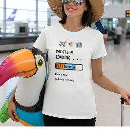 Camiseta Férias Carregando… Presente engraçado para amantes