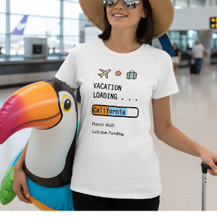 Camiseta Férias Carregando… Presente engraçado para amantes