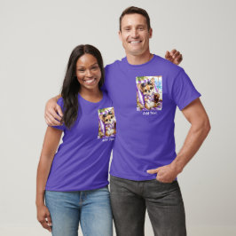 Camiseta Férias Chihuahua Macho Praia Relaxamento (Roxo)