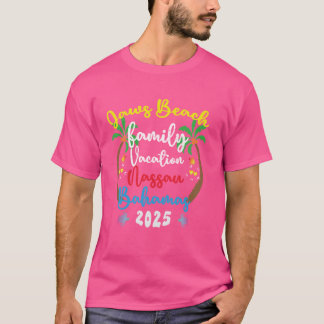 Camiseta Férias da família 2025 Bahamas Jaws Beach Summer S