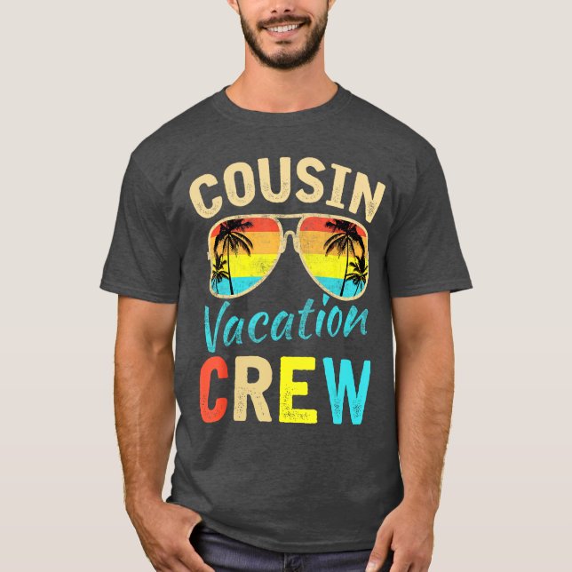 Camiseta Férias da Família Cousin Crew Férias de Verão Prai (Frente)