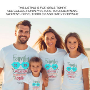 Camiseta Férias da Família Girls Beach Summer Personalizada