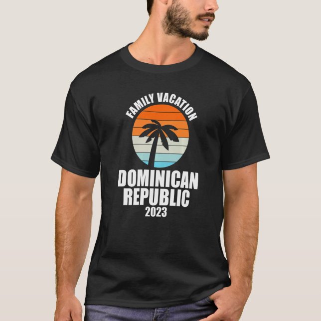 Camiseta Férias da família na República Dominicana 2023 Cor (Frente)