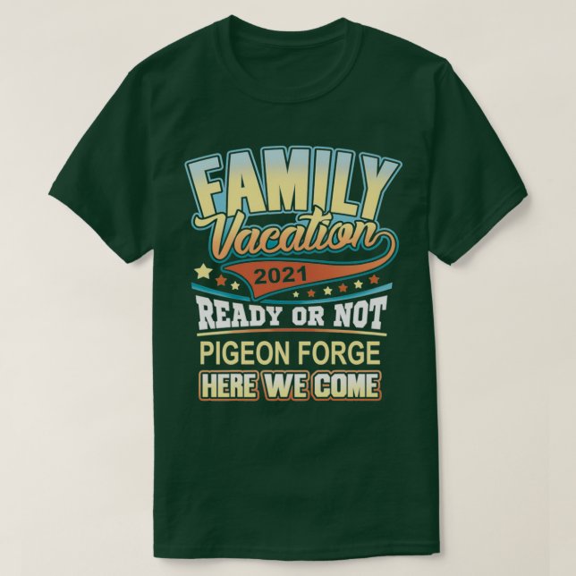 Camiseta Férias da Família Pigeon Forge 2021 Melhores Memór (Frente do Design)