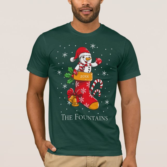 Camiseta Férias da Família Snowman Personalizadas (Frente)