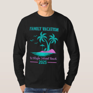 Camiseta Férias da Família Virgin Island 2025 Palm Tree