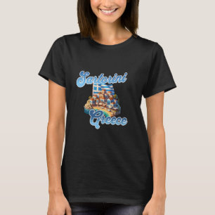 Camiseta Férias da Ilha da Grécia Santorini Santorini Grego