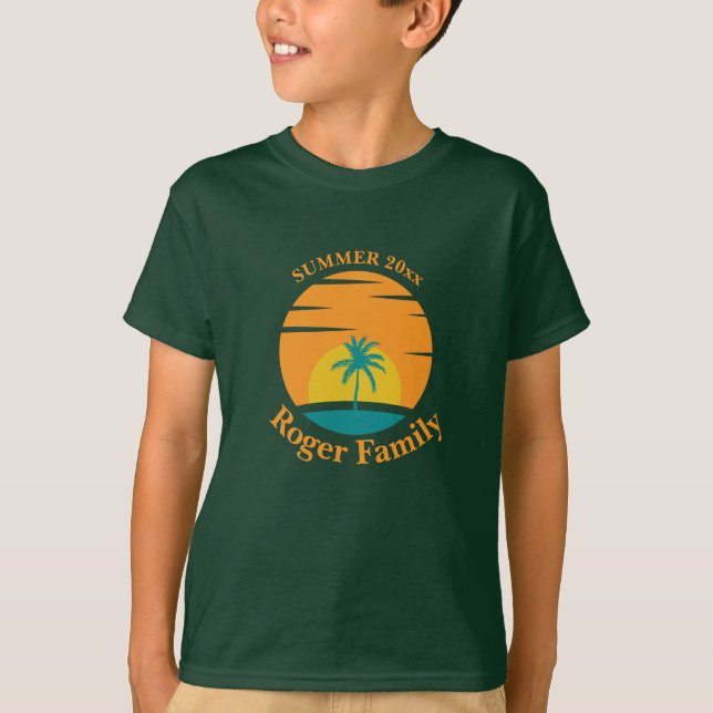 Camiseta Férias da Ilha da Reunião da Família Praia (Frente)