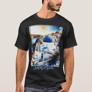 Camiseta Férias da ilha grega da Grécia Santorini