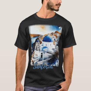 Camiseta Férias da ilha grega da Grécia Santorini
