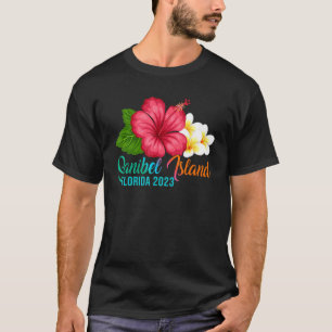 Camiseta Férias da Ilha Sanibel Hibiscus Tropical da Flórid