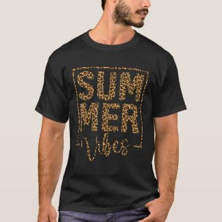 Camiseta Férias da Summer Vibes Cotação Leopardo