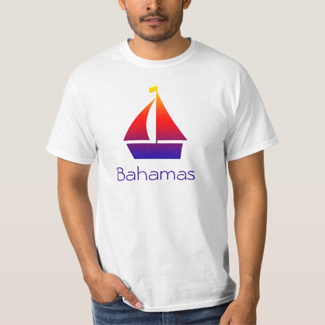 Camiseta Férias das Bahamas sunset das Bahamas masculinas (Frente)