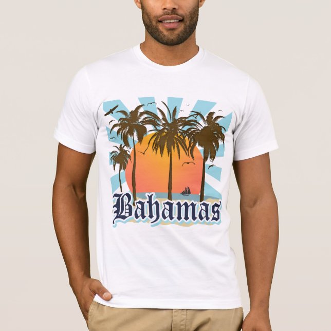 Camiseta Férias das ilhas de Bahamas (Frente)