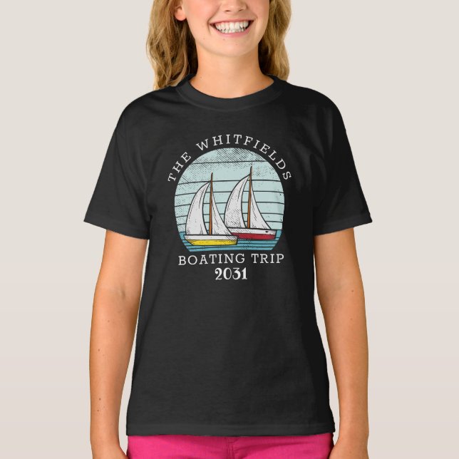 Camiseta Férias de Barco de Correspondência Familiar Person (Frente)