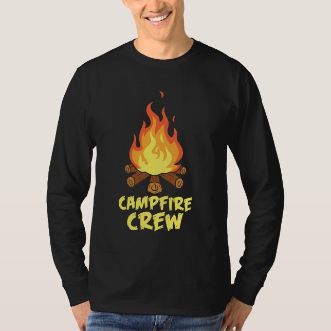 Camiseta Férias de campismo da família da tripulação (Frente)
