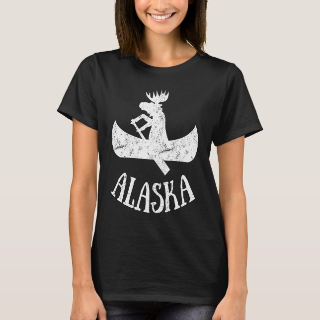 Camiseta Férias de Canoa com Alce do Alasca (Frente)