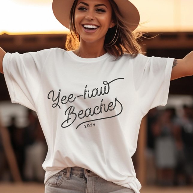 Camiseta Férias de Combinação Personalizadas de Praias Iêni (Yee-haw Beaches! Embrace the bohemian bad-ass within! )