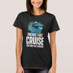 Camiseta Férias de cruzeiro Amigos Navio de cruzeiro