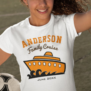Camiseta Férias de cruzeiro da família de nomes personaliza