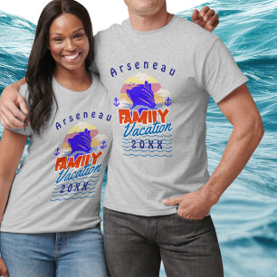 Camiseta Férias de Cruzeiro Familiar Simples Personalize