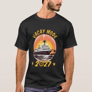 Camiseta Férias de Cruzeiro Familiar Viagem Modo Vacay 2027