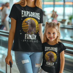 Camiseta Férias de Família Combinando Urso Aventura Estilo