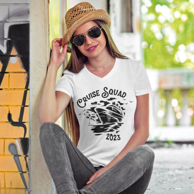 Camiseta Férias de Grupo Personalizado da Família Cruise Sq (Criador carregado)