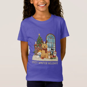 Camiseta Férias de Inverno Aconchegantes Animais de estim