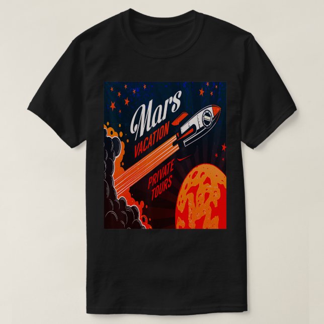 Camiseta Férias de Missão para Marte Idea de Presente (Frente do Design)