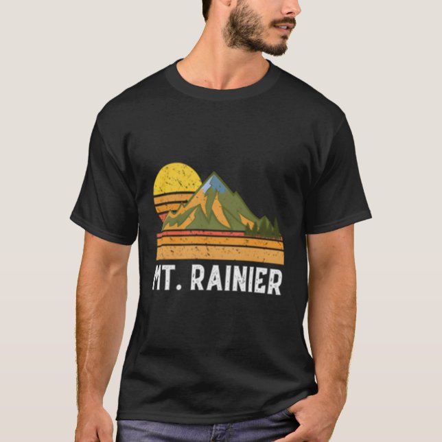Camiseta Férias De Montanha Mt Subindo Montanha Rainier (Frente)