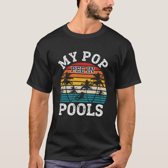 Camiseta Férias De Nadação Nadadora Retro Pop em Piscinas (Frente)