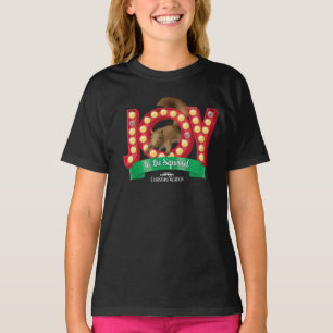 Camiseta Férias de Natal Alegria ao esquilo