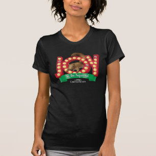 Camiseta Férias de Natal Alegria ao esquilo