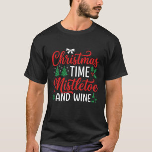 Camiseta Férias de Natal com visco e vinho