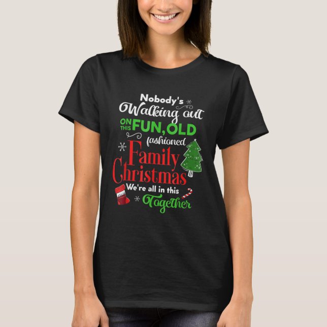 Camiseta Férias de Natal da Família Pajamas Funny XMAS Ugly (Frente)