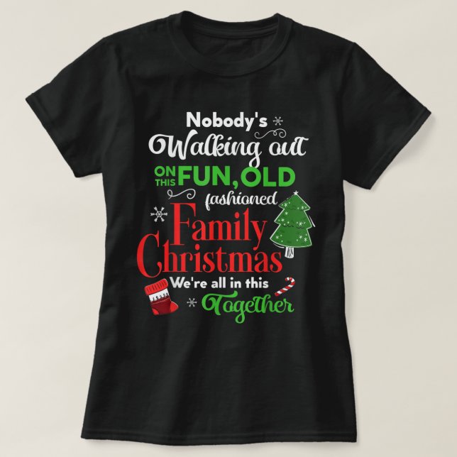 Camiseta Férias de Natal da Família Pajamas Funny XMAS Ugly (Frente do Design)