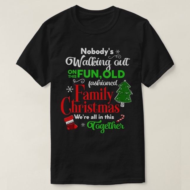 Camiseta Férias de Natal da Família Pajamas Funny XMAS Ugly (Frente do Design)