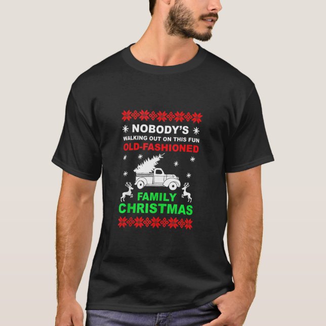 Camiseta Férias de Natal Familiares Pijamas Engraçado Xmas  (Frente)