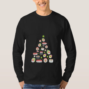 Camiseta Férias de Natal Sushi Japonesas no Xmas