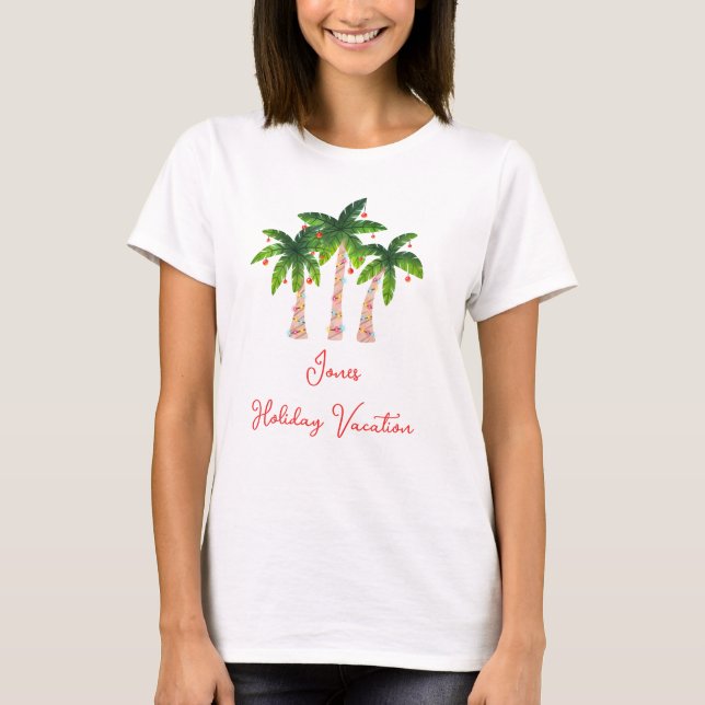Camiseta Férias de Natal tropical (Frente)
