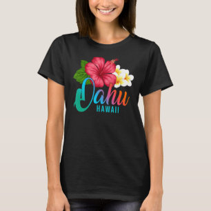 Camiseta Férias De Oahu Com Fluxo Tropical De Hibiscus Hava