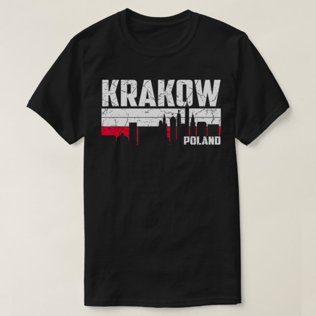 Camiseta Férias de Polônia de Skyline Cracóvia (Frente do Design)