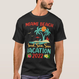 Camiseta Férias de Praia 2022 Retro Sunset Florida Miami Be