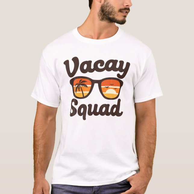 Camiseta Férias de praia de Vacina contra óculos escuros Ve (Frente)