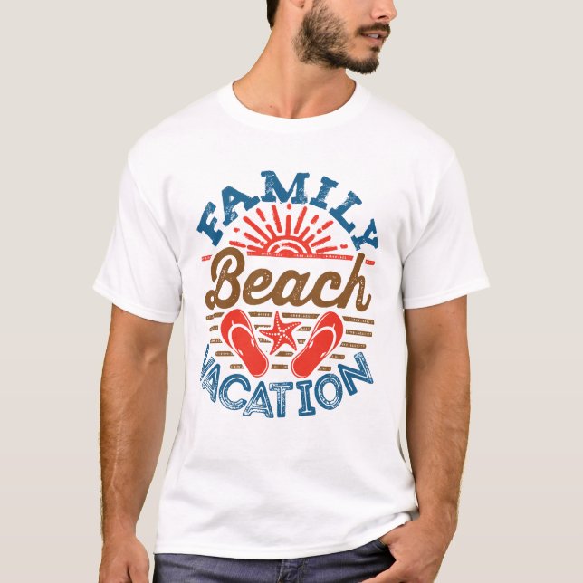 Camiseta Férias de praia em família (Frente)