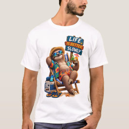 Camiseta Férias de Preguiça Tropical