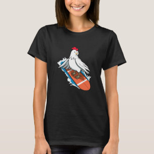 Camiseta Férias de Surfista de Frango Irônico de Prancha de