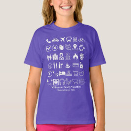 Camiseta Férias de Tradução de Idiomas Visuais de Ícones vi