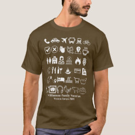Camiseta Férias de Tradução de Idiomas Visuais de Ícones vi
